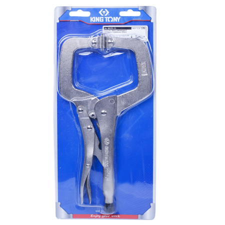 Зажим с фиксатором 280 мм, С-образный, с подвижными губками KING TONY 6625-11