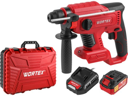 Аккум. перфоратор WORTEX CRH 1820-2 в чем. ALL1 XLT SET БЕСЩЕТ., 18 В, 2.2 Дж, 20 мм, 1х4 А*ч