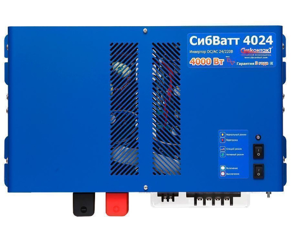 СибВатт 4024 инвертор, преобразователь напряжения DC/AC, 24В/220В, 4000Вт