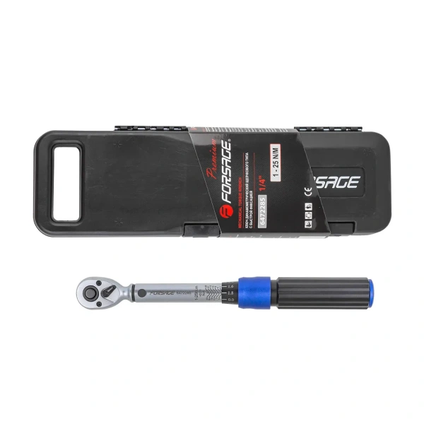 Ключ динамометрический щелчкового типа с быстрой фиксацией 1-25Нм, 1/4''