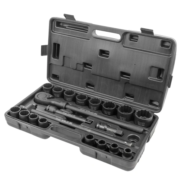 Набор инструментов ударных 21пр.,3/4''(12-гран)(17-50мм),в кейсе