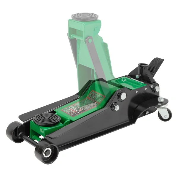 Домкрат подкатной гидравлический двухпоршневой 5т низкопрофильный с резиновой накладкой (h min 90мм, h max 550мм)