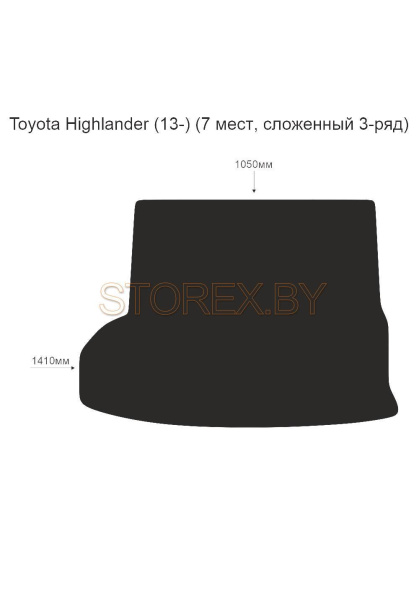 Toyota Highlander (13-) Багажник (7 мест, сложенный 3-ряд) copy
