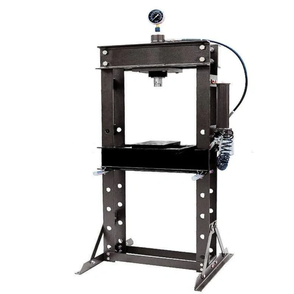 Пресс гидравлический с манометром напольный 30т, ручной/пневмо привод (раб. высота:0-840мм, раб. ширина:520мм, раб. стол:290х520мм, ход штока:160мм)