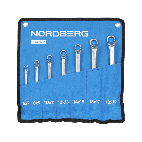 Набор ключей накидных NORDBERG 10407P (7 шт), планшет тетрон