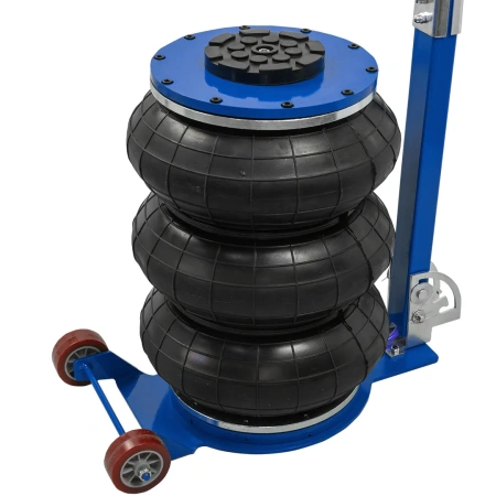 Домкрат подкатной пневматический 5т (h min 150мм, h max 450мм, 3 подушки, Ø320мм)