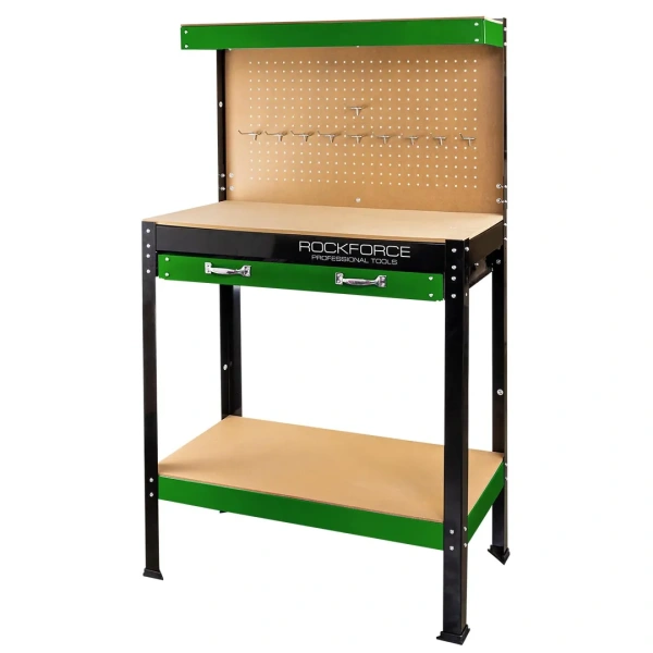 Верстак слесарный металлический 800х400х1400мм (рабоч.пов-ть 800х400мм, max нагрузка на стол 120кг, max нагрузка на основание 80кг)