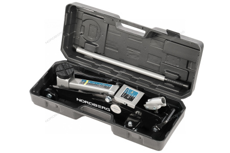 Домкрат подкатной для автолюбителя 2т в кейсе Н=135-385 мм NORDBERG N3202EC