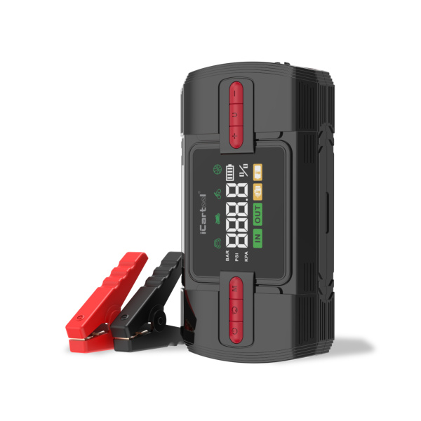 Пусковое устройство c компрессором iCartool IC-JSD12P (12 В, 12 000 мАч, 600/1200 А)