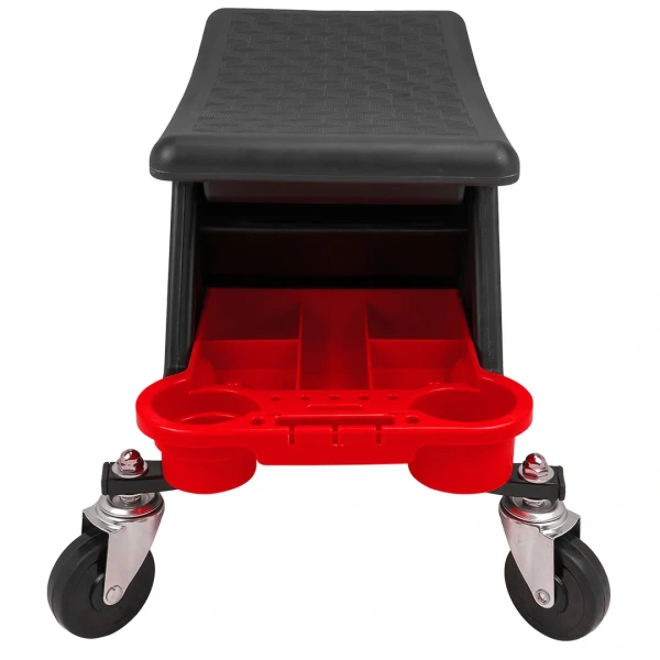 Стул пластиковый передвижной с выдвижным ящиком и пластиковыми ложементами (г/п 130кг, сиденье 450х250мм, ящик 225х210х125мм, ложемент 260х250х50мм)