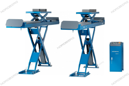 Подъемник ножничный для сход-развала NORDBERG N635-4,5 (4,5 т, 380 В, 2 уровня, с авар. опусканием, синий/серый)