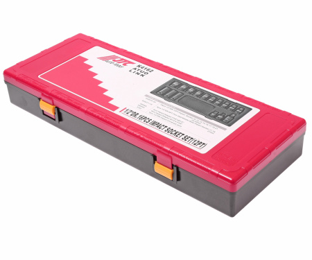 Набор головок торцевых 12-ти гранных ударных JTC K4162 (1/2", 10-24 мм, 16 предметов в кейсе)