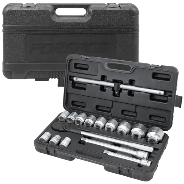 Набор инструментов 16пр. 3/4''6гр. (17,19,21,24,27,30,32,33,36,41,46,50), в кейсе