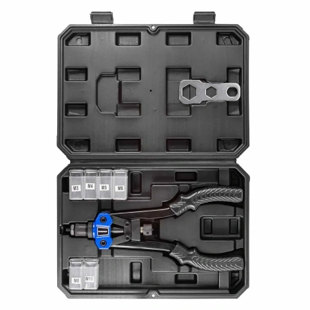 Заклепочник двуручный резьбовой усиленный (L - 320мм, резьбовые адаптеры - М3, М4, М5, М6, М8, М10)