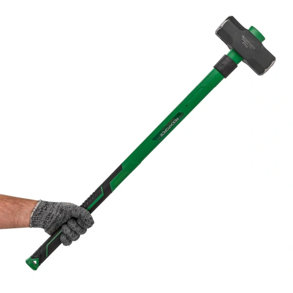 Кувалда с фиберглассовой ручкой и резиновой противоскользящей накладкой (4500г,L ручки-800мм)