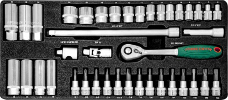 Набор головок торцевых S04H3141S, 3/8"DR, 6-24 мм, 41 предмет