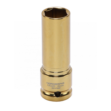 Головка торцевая ударная глубокая тонкостенная NORDBERG 241-719W, 1/2", 19 мм для колесных дисков