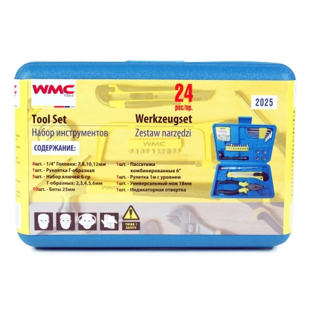 Набор инструментов 24пр.(6гр)(7,8,10,12мм), в кейсе