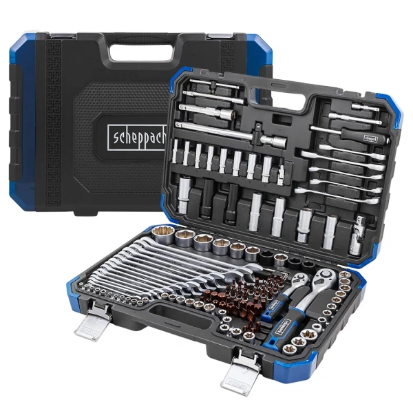 Набор инструментов 125+6пр.1/4''1/2''(6-гран.)(4-36мм,36-12гр.)+(ключи трещоточные:8х10,12х13мм, ключи резрезные:8х10,9х11,12х13мм)