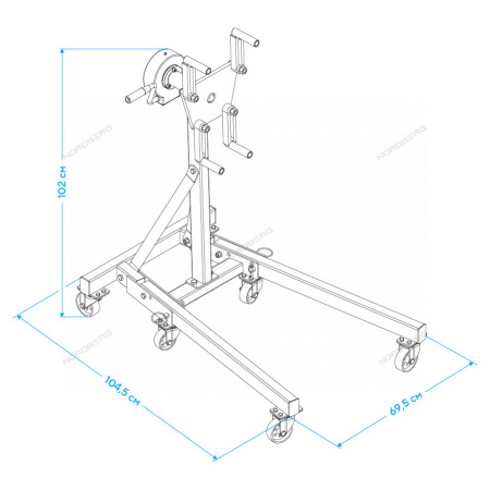 Стенд для ремонта двигателя с редуктором складной NORDBERG N30091R (500 кг)