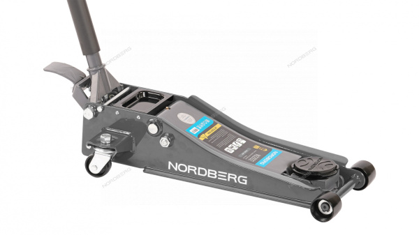 Домкрат супернизкий подкатной 3,2 тонны H=75-500 мм синий/серый NORDBERG N32032