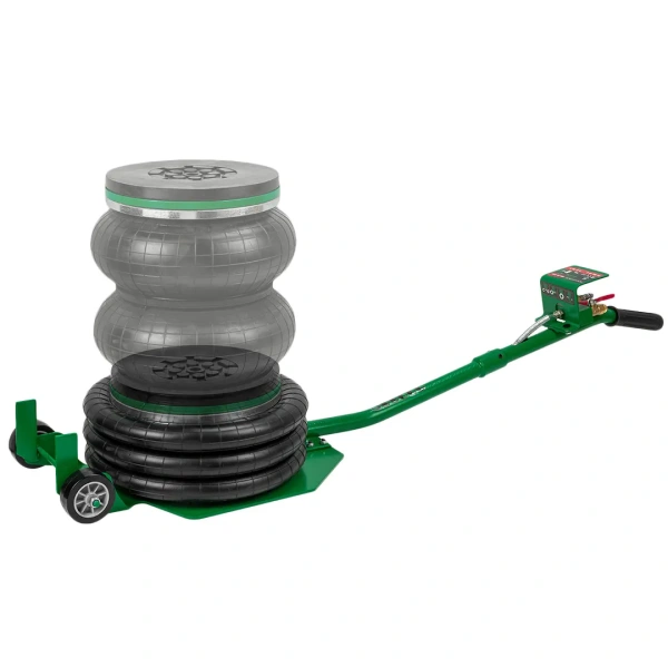 Домкрат подкатной пневматический 5т(6-12bar, h min 144мм, h max 440мм, 3 подушки, Ø320мм)