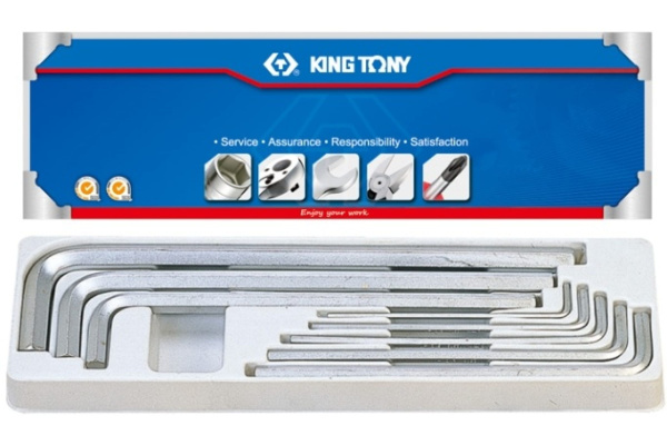 Набор Г-образных шестигранников 1/8"-9/16", 8 предметов KING TONY 20208SR01