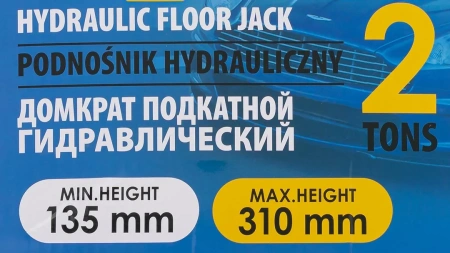 Домкрат подкатной гидравлический 2т (h min 135мм, h max 320мм)