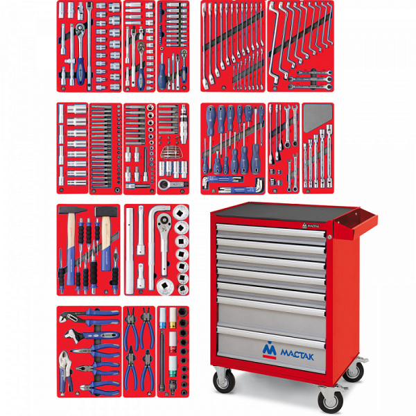 Инструментальная тележка с набором инструментов "ЭКСПЕРТ" 323 предмета МАСТАК 52-07323R