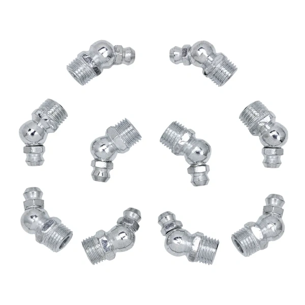 Пресс-масленка 10мм угловая (45град.), комплект 10 шт.