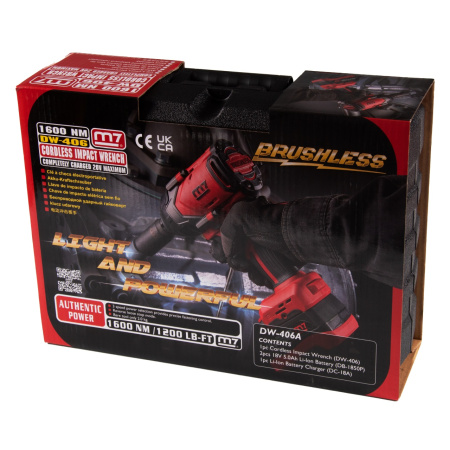 Гайковерт аккумуляторный ударный MIGHTY SEVEN DW-406A (1/2", 1600 Нм, 18 В)