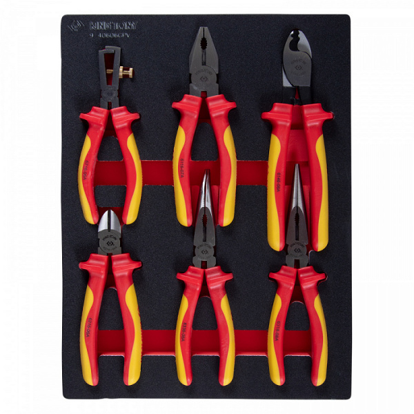 Набор пассатижей и бокорезов диэлектрических KING TONY 9-40606GPV, ложемент, 6 предметов