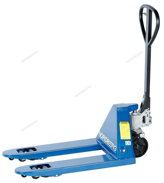 Тележка складская гидравлическая короткая NORDBERG N3902S-25 с ПУ колесами (2,5 т)
