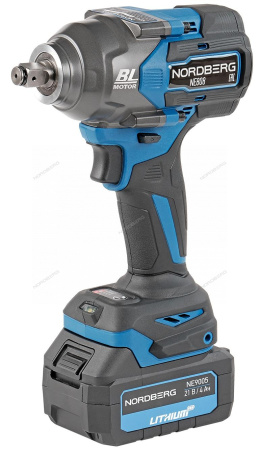 Гайковерт аккумуляторный NORDBERG NE808K (1/2", 20 В, 1000 Нм, 2 аккумулятора 4 A и зарядное устройство, в кейсе)