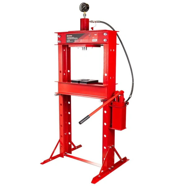 Пресс гидравлический с манометром напольный 30т ручной/пневмо(рабочая высота:0-1070мм.рабочая ширина-530мм.Рабочий стол:230*530,ход штока 160мм)
