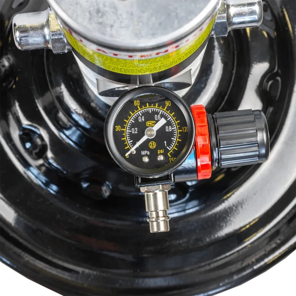 Нагнетатель смазки пневматический перекатной с емкостью 20л(50:1,пр-ть:0-0.85 л/мин, давление смазки:300-400bar,давление воздуха:6-8bar,шланг:4м)