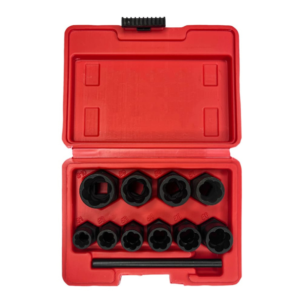 Набор экстракторов для демонтажа поврежденных болтов и гаек (10 предметов) Хорекс Авто HZ 24.1.072S