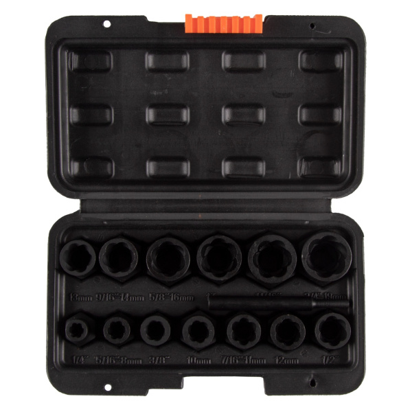Набор торцевых головок для поврежденных гаек и болтов 1/4"-3/4" кейс 14 предметов AFFIX AF10930014C
