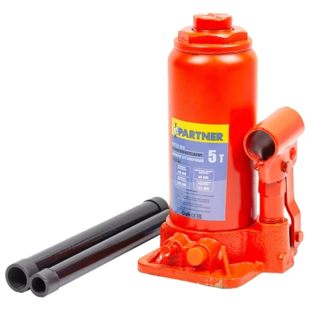 Домкрат бутылочный 5т с клапаном (h min 200мм, h max 385мм, ход штока-125мм, ход винта-60мм)