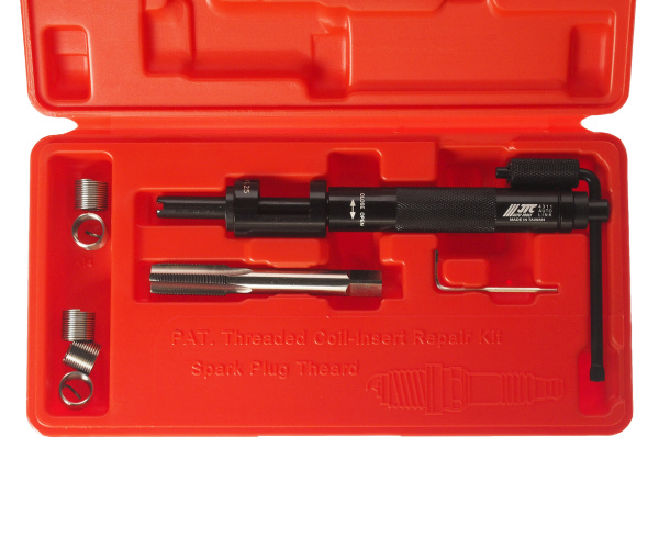 Набор инструментов для восстановления резьбы свечей зажигания JTC 4311 (пружинная вставка М12х1,25, 5 шт.)