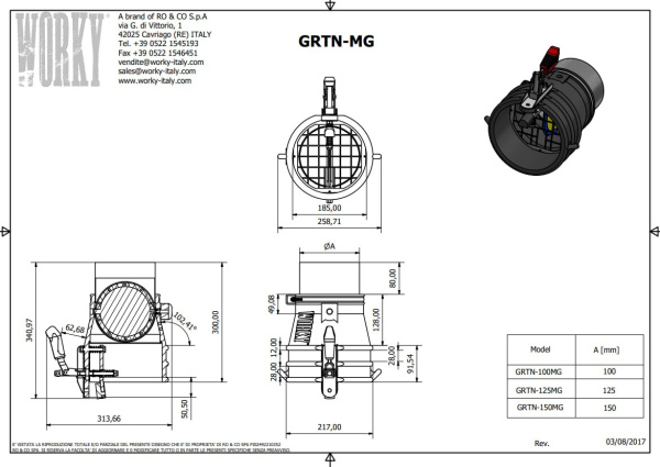 Насадка газоприемная d150 мм для грузовых авто Worky GRTN-150MG