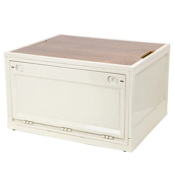 Ящик пластмассовый складной на колесиках для хранения (размер L-34х41.5х59.5см)