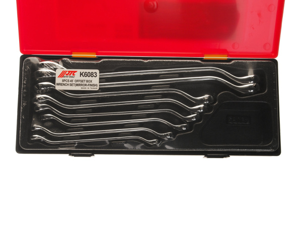 Набор ключей накидных JTC K6083 (8-24 мм, 45 град., 8 предметов в кейсе)