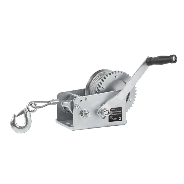 Лебедка ручная барабанная, 810кг(стальной трос, диаметр троса-5мм, длина троса-10м )
