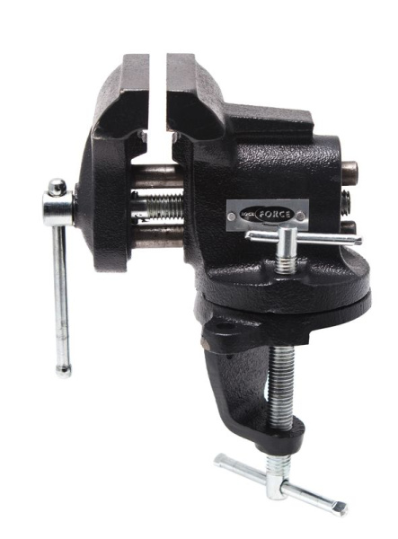 Тиски настольные поворотные 3''-75мм (крепление ''струбцина'')