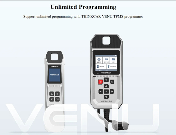 Датчик TPMS зажимной программируемый универсальный металлический THINKCAR VENU 5 (433МГц+315МГц, черный)