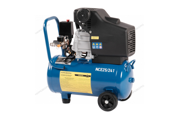 Компрессор поршневой NORDBERG NCE25/241 (220 В, ресивер 24 л, 240 л/мин)
