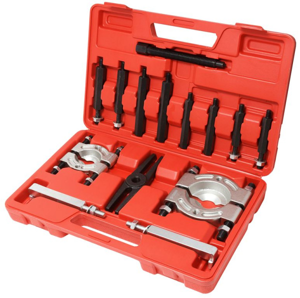 Набор съемников комбинированный 14пр. (сегментного типа: 30-50, 50-75мм, двухлапый: 120мм), в кейсе
