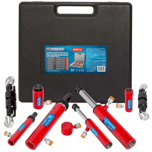 Комплект цилиндров гидравлических прямого и обратного действия 2т, 4т, 5т, 10т в пластиковом кейсе 7пр.