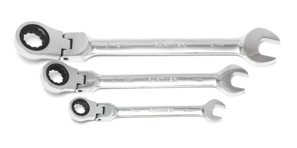 Ключ комбинированный трещоточный с шарниром 19мм